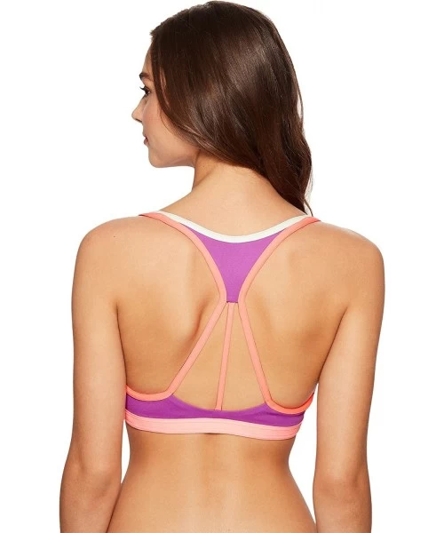 Tops Women's Orchid Cocktail Reversible Fixed Triangle Bikini Top - Purple - C212LNRO80X