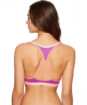 Tops Women's Orchid Cocktail Reversible Fixed Triangle Bikini Top - Purple - C212LNRO80X