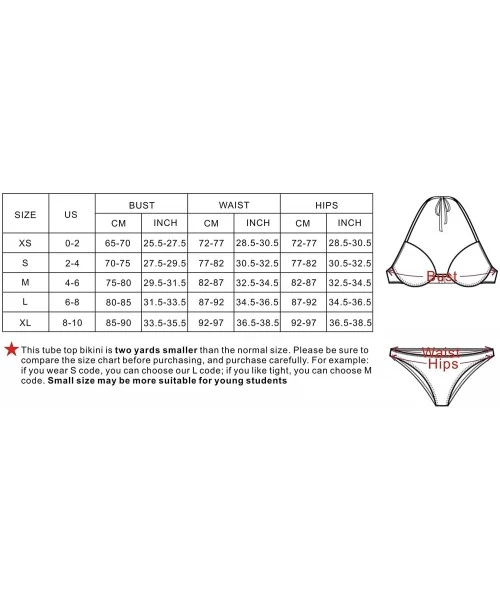 Sets Women's Two Pieces Bandeau Bikini Top- Tie Side Swimwear- Sexy Bathing Suit for Women - B-white - CV187AMMHUD