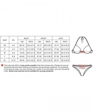 Sets Women's Two Pieces Bandeau Bikini Top- Tie Side Swimwear- Sexy Bathing Suit for Women - B-white - CV187AMMHUD