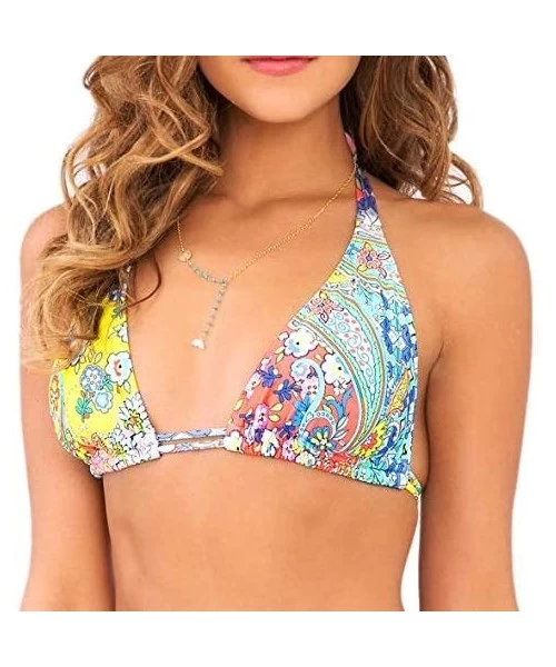 Tops Women's Siren Dance D/dd-Cup Triangle Halter Bikini Top - Multi - CA12E3957A7