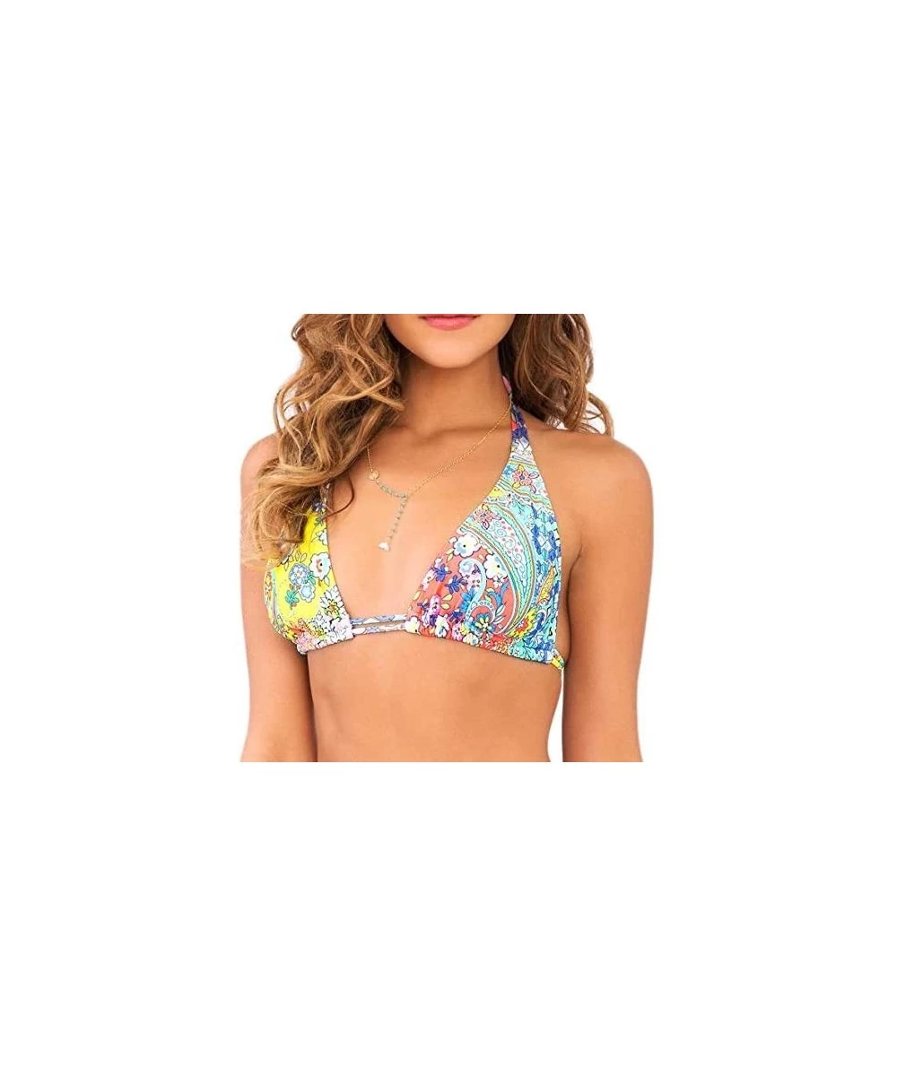 Tops Women's Siren Dance D/dd-Cup Triangle Halter Bikini Top - Multi - CA12E3957A7