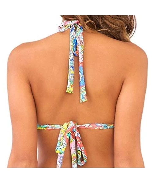 Tops Women's Siren Dance D/dd-Cup Triangle Halter Bikini Top - Multi - CA12E3957A7