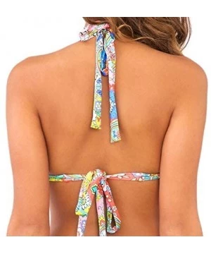 Tops Women's Siren Dance D/dd-Cup Triangle Halter Bikini Top - Multi - CA12E3957A7