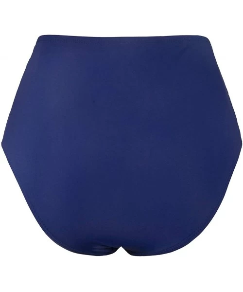 Tankinis Women High Waisted Bikini Bottoms Ruched Swim Brief Short Tankinis - Navy Blue - CB193G7WCAO