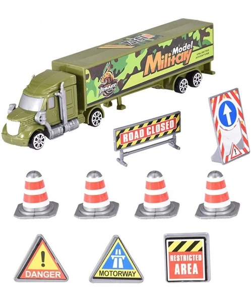 Tankinis 8 in 1 Military Vehicle Mini Battle Car Toy Set in Big Carrier Military Truck - C718ZZG45S9