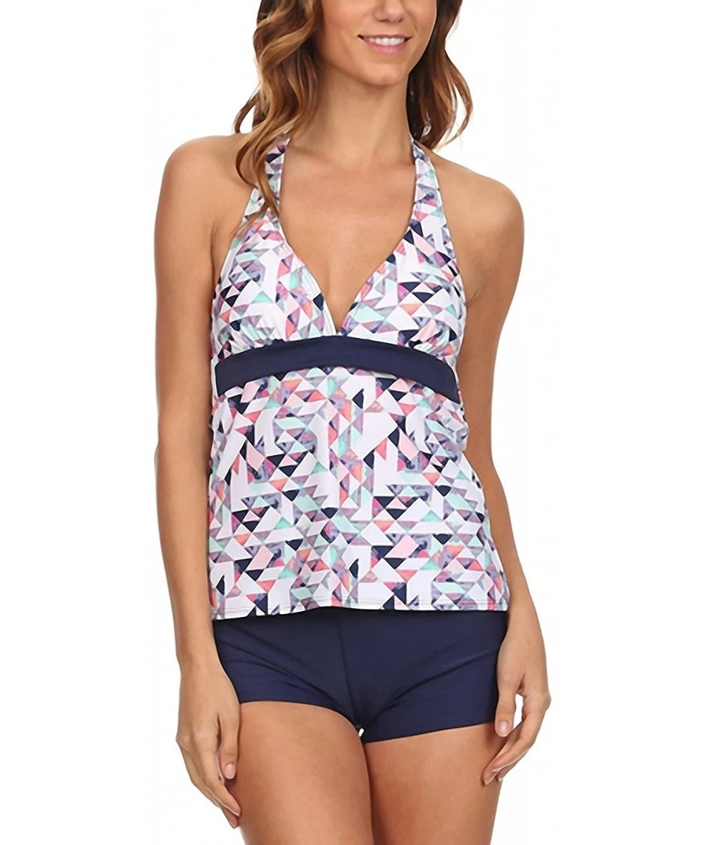 Sets Women's Tankini with Boyshort - Multi Triangle - CN12FLOGBD1