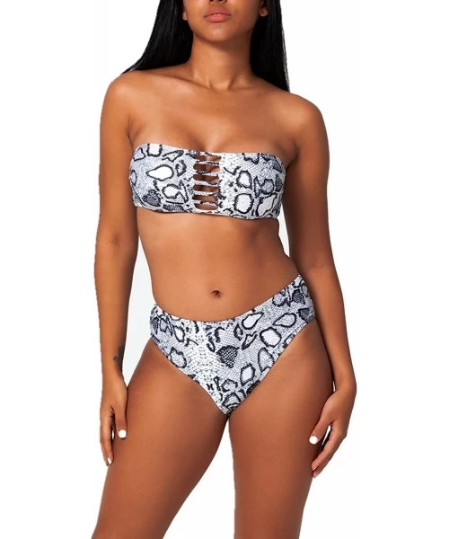 Sets Women's Removable Strap Wrap Pad Cheeky High Waist Bikini Set Swimsuit - A White - CQ19C43SNI2