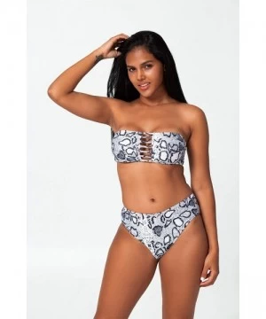 Sets Women's Removable Strap Wrap Pad Cheeky High Waist Bikini Set Swimsuit - A White - CQ19C43SNI2