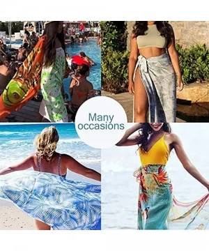 Cover-Ups Womens Chiffon Swimwear Plus Size Bathing Suit Cover Ups Beach Sarong Wrap - 01 Mutil Blue - CX1967AX76W