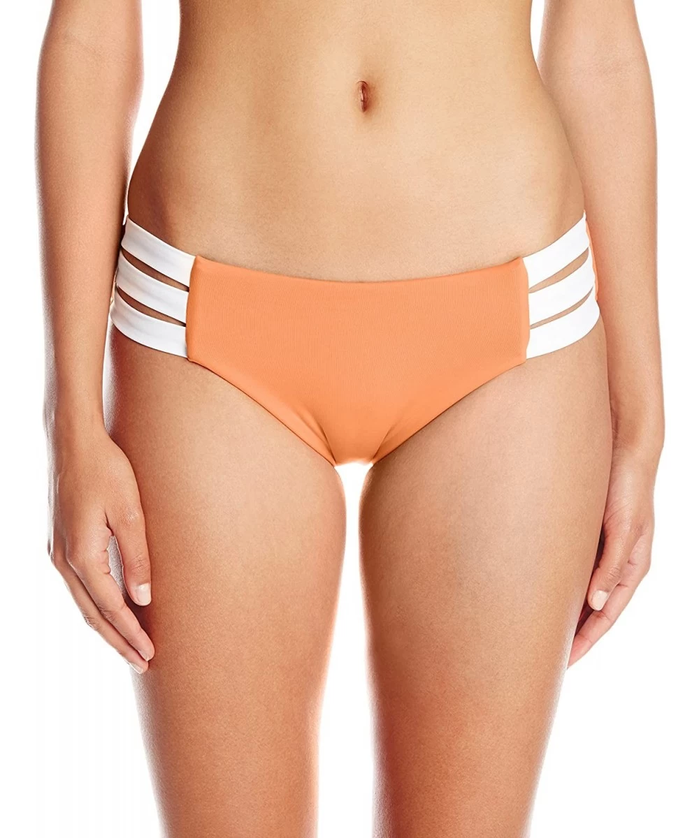 Bottoms Women's Block Party Multi Strap Bikini Bottom Swimsuit - Nectarine - CH11XVP7LPF