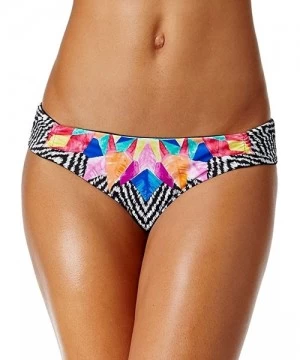 Bottoms Feather Daze Print Side-Tab Cheeky Bikini Bottoms- Multi- XL - CL183L2QHCH