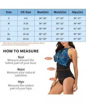 One-Pieces One Piece Bathing Suits for Women Swimsuits Tummy Control Ruched Sexy Slimming Swimwear Monokini High Neck Mesh - ...