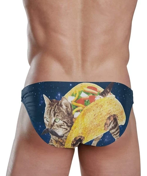 Briefs Mens Swim Briefs Trunk Galaxy Taco Cat Athletic Swimsuit Beach Shorts Board Triangle Bikini Swimwear - Galaxy Taco Cat...