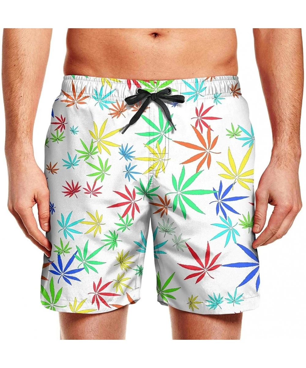 Trunks Marihuana Cannabis Leaf Men's Quick-Drying Swimming Trunks Sexy Lined Swimming - Weed Marijuana Cannabis - CK190HITGE8