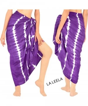 Cover-Ups Women's Swimsuit Cover Up Sarong Swimwear Skirt Cover-Up Wrap 78''X39 - Autumn Violet_z148 - C3193H3SZ53