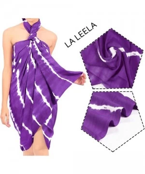 Cover-Ups Women's Swimsuit Cover Up Sarong Swimwear Skirt Cover-Up Wrap 78''X39 - Autumn Violet_z148 - C3193H3SZ53