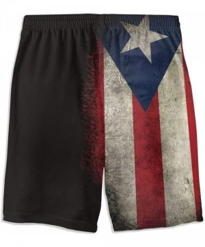 Board Shorts Extreme Comfort Swim Trunks Big & Tall Half Pants for Men Boy Fast Dry Sportwear - Vintage Puerto Rico Flag Blac...