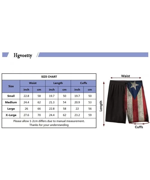 Board Shorts Extreme Comfort Swim Trunks Big & Tall Half Pants for Men Boy Fast Dry Sportwear - Vintage Puerto Rico Flag Blac...