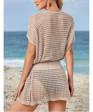 Cover-Ups Bikini Swimwear Cover Up for Women Loose Beach Tunic Dress - A-apricot - CN18RW5X280