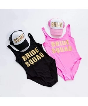 Racing Bride Squad Bachelorette Party One Piece Swimsuit - Black-gold - CK18Y52ZNSK