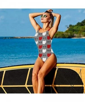 One-Pieces Ohio State Gray USA America Womens Bikini Swimwear One Piece Monokini Swimsuit Beachwear - White - CB18TT99CIC