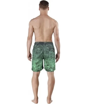 Board Shorts Men's Swim Trunk Beach Shorts - Green Gradient - CA18KE8MWS2