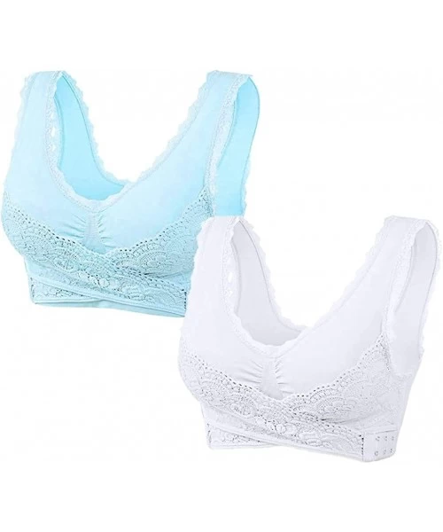 Cover-Ups Instacomfort Wireless Lace Liftbra - White + Blue - CI1986T2SR7