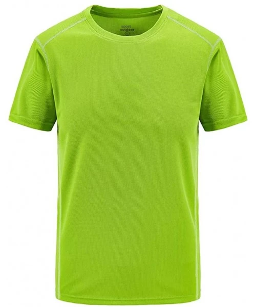 Rash Guards Men's Plus Size Cool Dry Athletic Compression Short Sleeve Fast-Dry Baselayer Workout T-Shirts - Green - CO194TO2Z2D