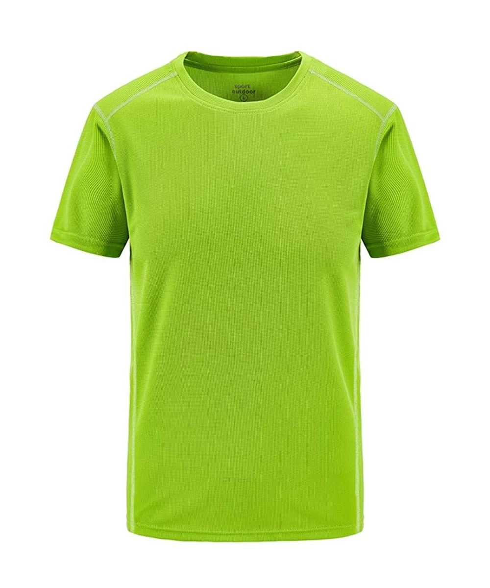 Rash Guards Men's Plus Size Cool Dry Athletic Compression Short Sleeve Fast-Dry Baselayer Workout T-Shirts - Green - CO194TO2Z2D