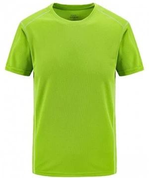 Rash Guards Men's Plus Size Cool Dry Athletic Compression Short Sleeve Fast-Dry Baselayer Workout T-Shirts - Green - CO194TO2Z2D