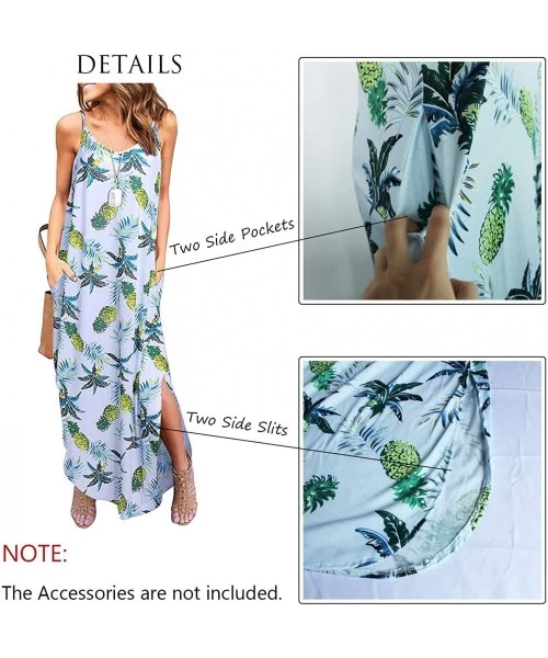 Cover-Ups Women's Summer Casual Loose Long Maxi Beach Cover Up Cami Dress with Pockets - Pale Blue - CW18SKEW6NX