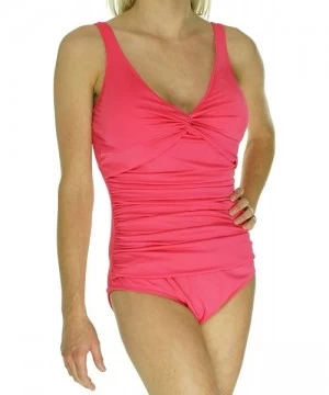 One-Pieces Womens Ruched Onepiece Swimsuit 16 Rose Pink - CG11W62UE2L