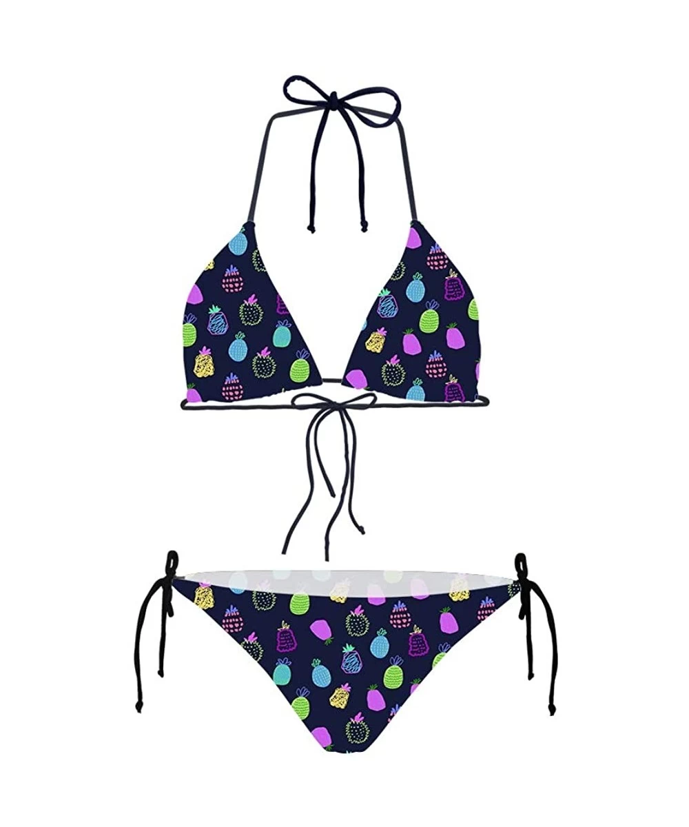 Sets Pineapple Pattern Bikini Sets 2 Pieces Swimsuits for Women's Swimwear - Pineapple 2 - CK18O3R29QE