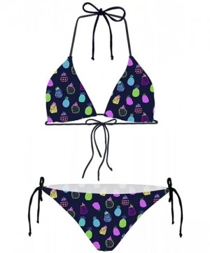 Sets Pineapple Pattern Bikini Sets 2 Pieces Swimsuits for Women's Swimwear - Pineapple 2 - CK18O3R29QE