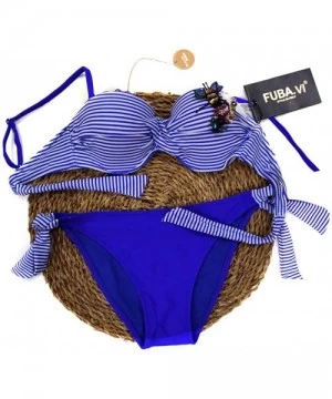 Sets Two Piece Bikini Swimsuits for Women Sponge Padded Swimwear Bathing Suits - 69632blue - C418QRMCRGY