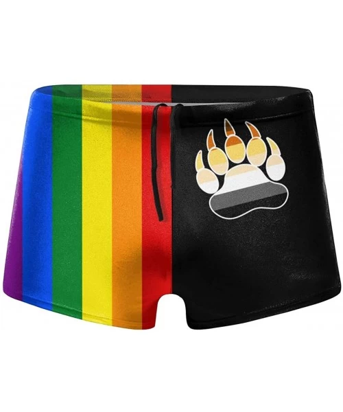 Briefs Gay LGBT Bear Flag Men Swimwear Basic Long Swim Boxer Trunks Board Shorts Swimsuits - CR18X03KSTY