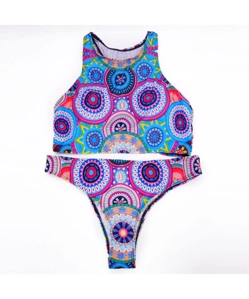 Sets Sexy Bikini Set for Women Ethnic Print Swimsuit Push-Up Padded Bra Beach Swimwear Bathing Suit - Multi Color - CZ1952O2C9S