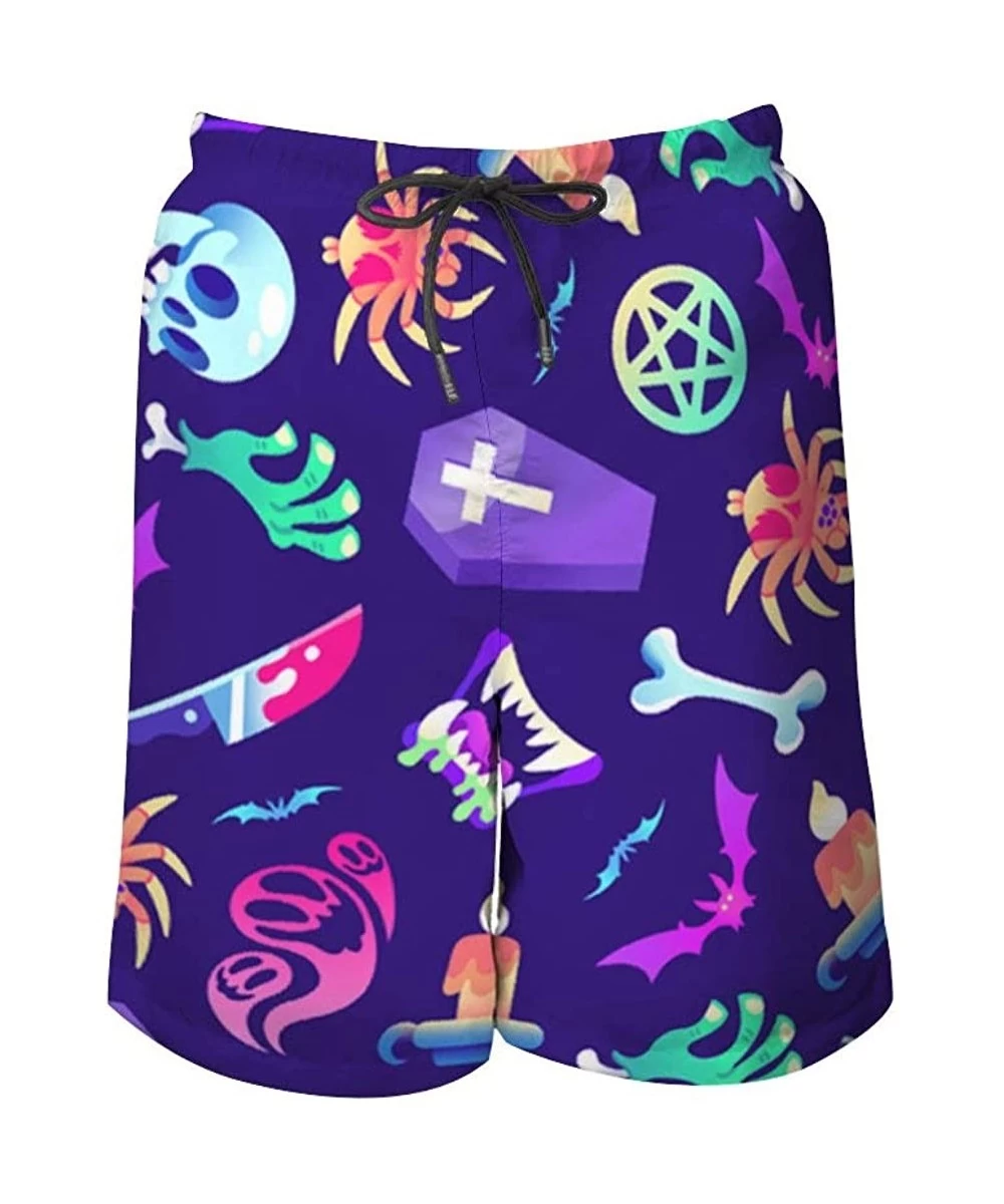 Board Shorts Men's Quick Dry Swim Trunks Breathable Beach Board Shorts Bathing Suit - Skull Zombies Pattern - CJ199QH494T