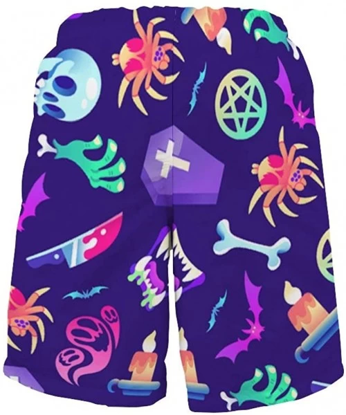 Board Shorts Men's Quick Dry Swim Trunks Breathable Beach Board Shorts Bathing Suit - Skull Zombies Pattern - CJ199QH494T