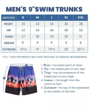 Trunks Mens Swim Trunks 9" with Mesh Lining Quick Dry Bathing Suits for Men Swim Shorts Swimwear - Sea Blue - CZ1972RMSWQ