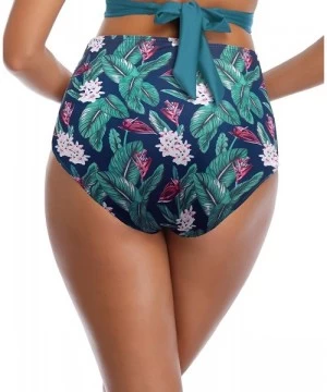 Bottoms Women's Push Up Bathing Suits High Waisted Twist Front Bikini Bottoms Swimsuit - Bottom-deep Green - CQ18ZLQ3SZH