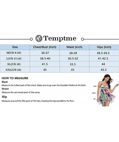 Tankinis Women Tankini Swimsuits Two Piece Tummy Control Swimdress Printed Bathing Suits - Green Floral - C018XZY5XDD