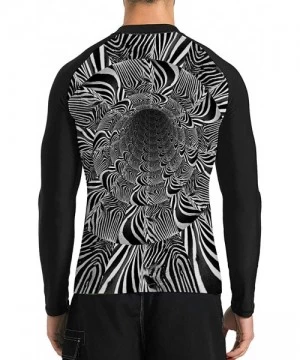 Rash Guards Men's Novelty Sports Wicking Long Sleeves UPF 50+ Jiu Jitsu Rash Guard Swim Shirts - Zebra - CF196XXECXC