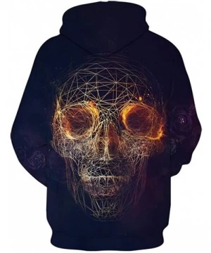 Rash Guards Halloween Mens Scary 3D Printed Party Long Sleeve Hoodie Sweatshirt Top - Black - CX18YGK086N