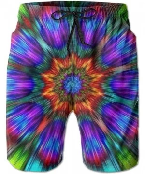 Board Shorts Men Bathing Suit Swim Trunks Quick Dry Beach Shorts - Mandala Trippy Tie Dye - Mandala Trippy Tie Dye - C818RNWSGR4