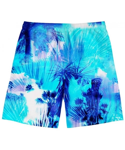 Board Shorts Men's Beach Surfing Boardshors Swim Trunk Hawaiian Shorts - Palm Tree 1 - CF194TI5IH6