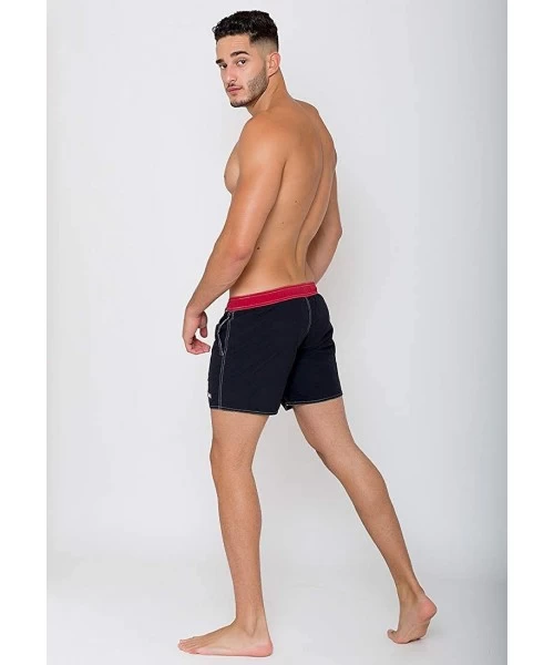 Board Shorts Quick Dry UV Protection Turquoise Beach Shorts Ozone Right Pocket with Zipper Left Pocket - Black - C2190C8R9HA