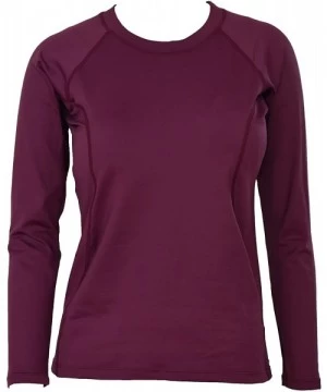 Rash Guards Women Beachwalk Plus Size UPF 50+ Swim Long Sleeve Top Rash Guard - Dark Wine - CA185QMNWHG