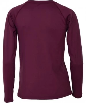 Rash Guards Women Beachwalk Plus Size UPF 50+ Swim Long Sleeve Top Rash Guard - Dark Wine - CA185QMNWHG